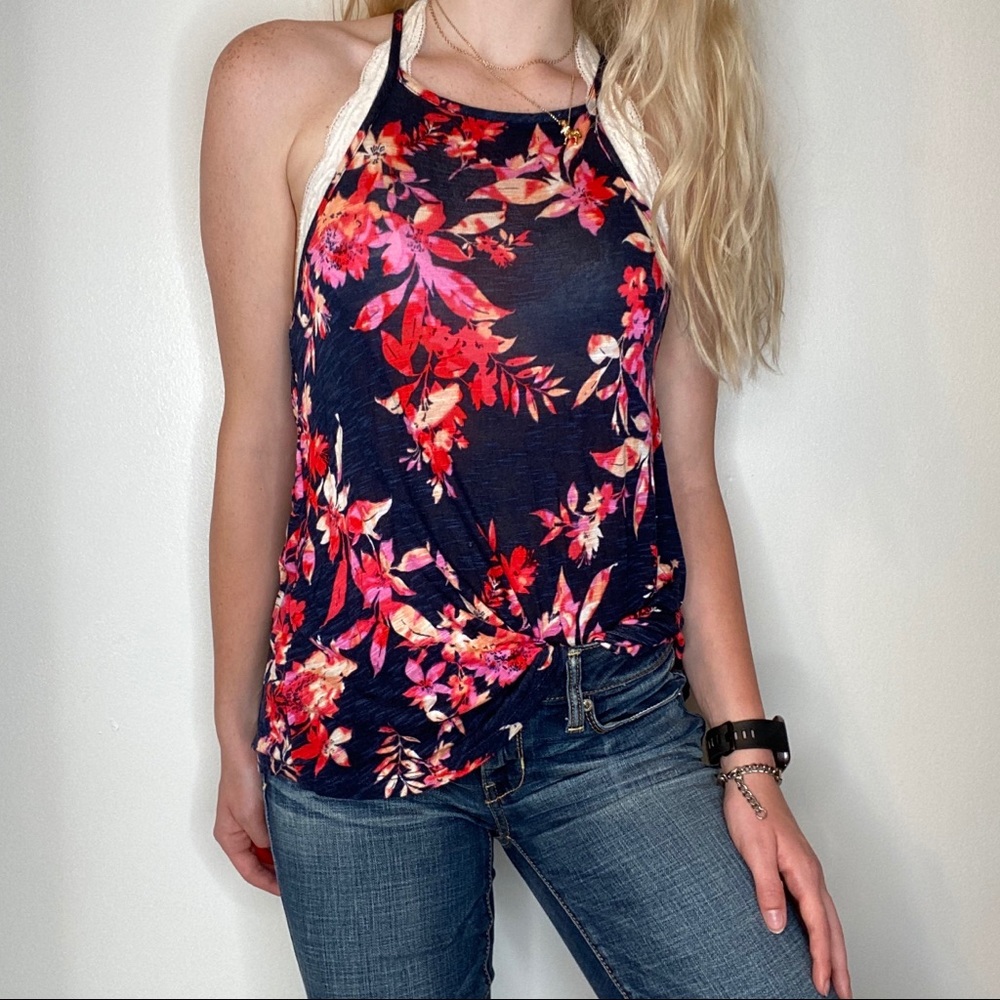 Flowy Floral Halter Tank Top (Aeropostale-s)